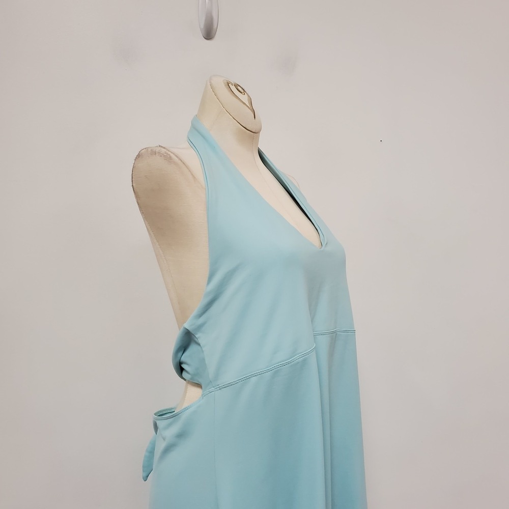 Patagonia Womens Morning Glory Dress Size XL Blue Midi Halter Outdoor Tie Back - Picture 3 of 12